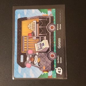 Gonzo 42 welcome amiibo RV card animal crossing ACNH Nintendo switch